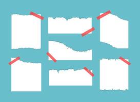 Set collection of torn ripped paper sheets vector