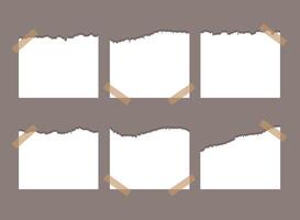 Torn paper collection with tape set vector