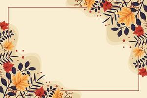 A floral background with a frame that says autumn vector