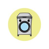 This is an illustration of a washing machine mascot, suitable for your needs vector