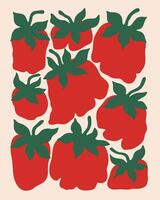 art of various shapes of red tomatoes vector