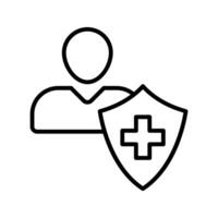 icon of a person with a cross and shield vector