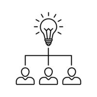 illustration of teamwork thinking an idea icon vector