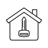 home with key icon vector