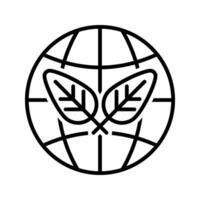 globe with leaf icon vector