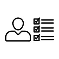 a person with a checklist icon vector