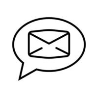 chat bubble with an envelope symbol vector