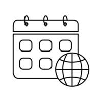 calendar with globe icon vector