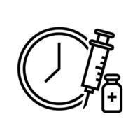 illustration of insulin injection timer icon vector