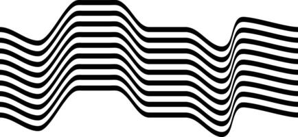 Abstract black flowing wave lines pattern isolated, black stripes, 3d dimensional effect vector