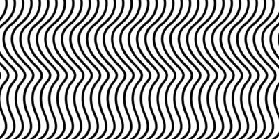 Abstract black and white pattern, minimal black waves or stripes seamless pattern vector
