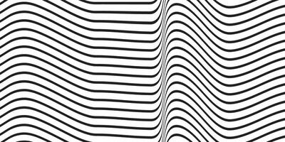 Black and white abstract waves pattern of lines. Abstract black waves seamless pattern on white background vector