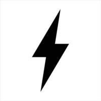 thunder and bolt lighting flash icon isolated on black background, art design electric thunderbolt, abstract concept graphic dangerous symbol icon element vector