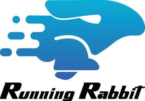 Running rabbit logo design with fast icon vector
