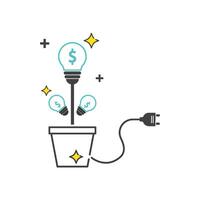 Lightbulb with dollar sign vector