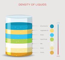 Understanding the Density of Liquids How Different Liquids Interact Based on Density vector