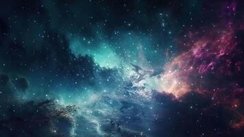 Galaxy and Nebula. Abstract space background. Endless universe with stars and galaxies in outer space. Cosmos art. video