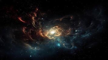 Abstract space background. Endless universe with stars and galaxies in outer space. Cosmos art. Motion design. video