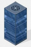 Isometric server. Server racks. Server boxes isolated. Network server room. Computer network technology. illustration vector