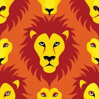 Seamless pattern with a lion head in a simple style. Good covers, fabrics, postcards and printing. vector
