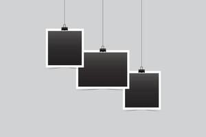 Blank quick photo frame template in hanging style vector