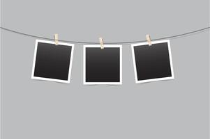 Blank quick photo frame template in the manner of hanging vector