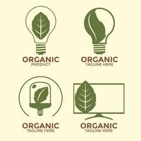 Set of emblem for organic products vector