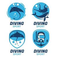 Set of Collection Diving Emblem Idea Design Template for Tournament and Club vector