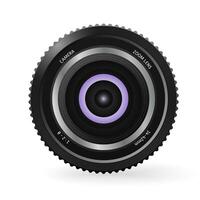 Camera lens. Equipment for professional shooting. Zoom, aperture, focal length, aperture, aberration, resolving power, telephoto, macro, portrait, photographer, photography, gate, shutter vector