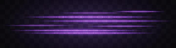 Horizontal light effect isolated on transparent background. Graphical patch of reflected light. Bright glowing lines. Lens flare. Abstract rays. illustration vector