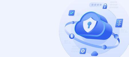 Cybersecurity in Cloud Computing Banner vector