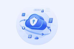 Cybersecurity in Cloud Computing vector