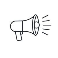 Speaker line icon. Megaphone Loudspeaker icon. vector