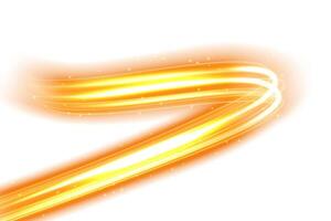 Abstract Gold Wavy Line of Light Isolated on White Background vector