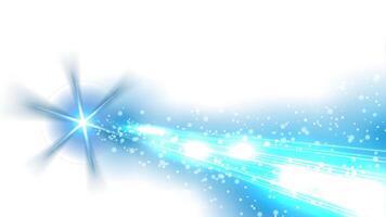 Blue Light Trails, Ice Comet Is Passing By With Smoke And Particles Isolated on White Background vector