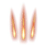 Three Lines of Sparks, Glowing Claws Light Effect Isolated on White Background vector