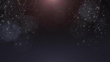 Abstract background with particles and points of light and flying star dust creating a beautiful bokeh. Seamless looping 4k video