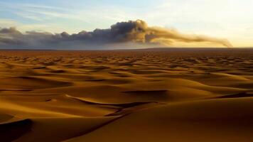 A sand dune in the middle of a desert under a cloudy sky video