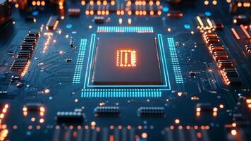 A close up of a computer motherboard with a processor on it video
