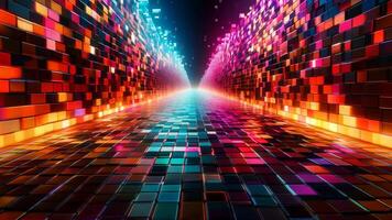 A colorful abstract background with a tunnel of squares video