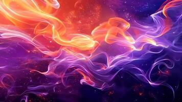 A colorful fire and smoke background with stars in the background video