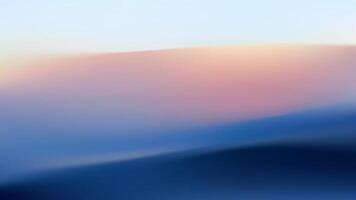 Gradient landscape of mountain slopes in the fog. Blurred volumetric silhouettes of sand dunes and desert hills. Colorful abstract wallpaper. Wavy background. vector