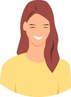 A face of a happy smiling girl. vector