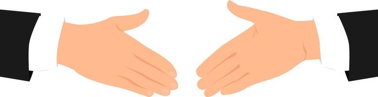 Two hands in business black suits extended for a handshake. vector