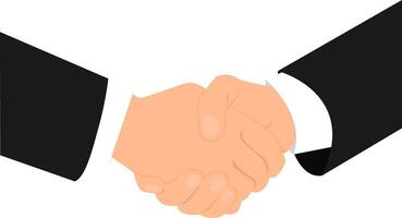 Handshake of two hands in business black suits. vector