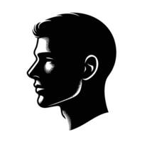 Silhouette of a man's head in profile vector