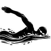 A swimmer in the water with a splash vector