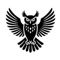 An owl with wings spread out on a white background vector