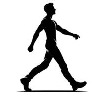 Silhouette of man walking vector