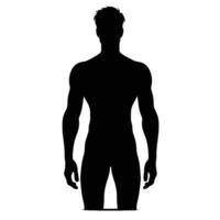 A silhouette of a man's body with no shirt on vector